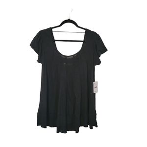 NWT We The Free| Free People New Star Swing Top in Washed Black, Size Small